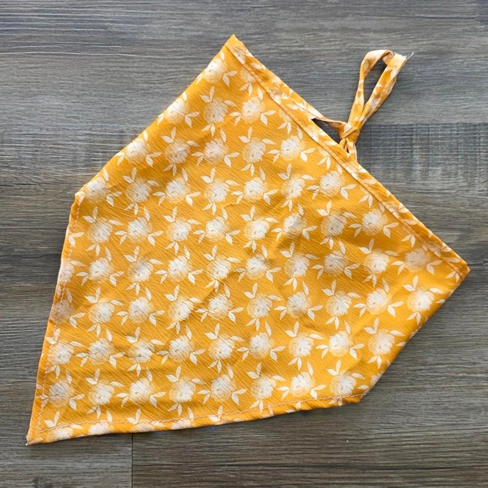Yellow Floral Headscarf White Flower Bandana Cottagecore Coquette Hair Accessory